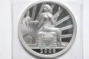 2008 �_�j�G�� �J�[ - UNA 100 AMEROS - Seated Liberty -1 �I���X �V���o�[ �v���[�t �t�B�j�b�V��