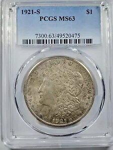 1921 S $1 [K Vo[ 1 h PCGS MS63 TtVXR  #2
