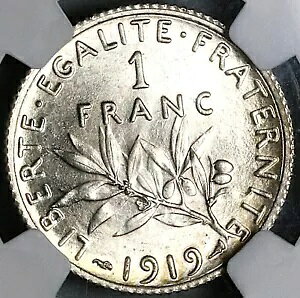 1919 NGC MS 65 �t�����X 1 �t���� Sower �V���o�[ �W�F�� �~���g �X�e�[�g �p�� �R�C�� (24121002C)