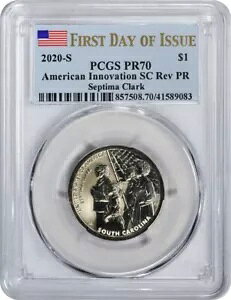 2020-S American Innovation Dollar SC Septima Clark o[X v[t PR70 FDOI PCGS