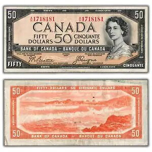 $50 1954 �J�i�_��s���� �f�r���t�F�C�X �r�[�e�B�[�R�C�� BC-34b - VF