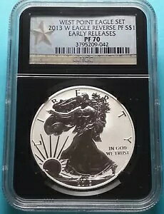 2013 W �A�����J�� �V���o�[ �C�[�O�� Rev PF 70 .999 Fine E.R. �V���o�[ �X�^�[ ����!!!