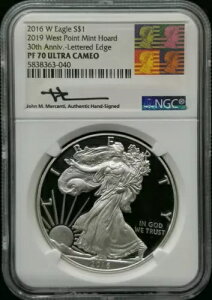 2016 W �v���[�t �V���o�[ �C�[�O�� ���^�[�h �G�b�W NGC PF70 UCAM Mercanti West Point Hoard!