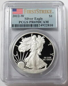 2012 W �A�����J�� �V���o�[ �C�[�O�� $1 �v���[�t 1 �I���X �R�C�� PCGS PF 69 DCAM �t�@�[�X�g �X�g���C�N