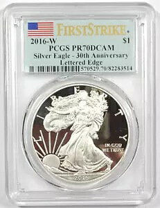 2016-W �v���[�t �V���o�[ �C�[�O�� 30 ���N�L�O���^�[�h �G�b�W PCGS PR70DCAM