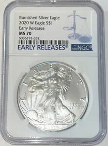 2020-W �o�[�j�b�V���h MS 70 �V���o�[ �A�����J�� �C�[�O�� NGC �u���E�� SP