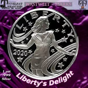 2020 LIBERTY'S DELIGHT - 1 �I���X .999 �V���o�[ �A�[�g ���E���h - �}�[�N�X - Wastweet - CoA
