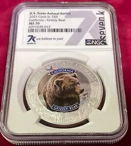 �N�b�N���� 2021 �B�����V���[�Y �J���t�H���j�A NGC MS70 7K ���^�� ���x��