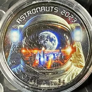 2023 1 �I���X .999 �V���o�[ ASTRONAUTS �J���[�����ꂽ�J�i�_ ���[�v�� ���[�t �R�C�� �{�b�N�X/COA �X�y�[�X!