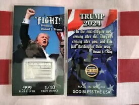 7月13日のドナルド・トランプ大統領ファイト1/10オンスシルバー地金バーカード10枚。