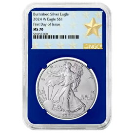 2024-W 光沢仕上げ $1 アメリカン シルバー イーグル NGC MS70 FDI ウエスト ポイント スター ラベル ...