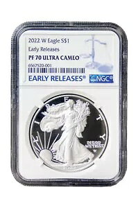 USA 2022-W �A�����J�� �C�[�O�� 1 �I���X �V���o�[ �v���[�t NGC PF-70 UC ���������[�X COA�t��