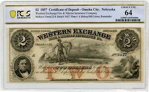 1857 PMG64 $2 �a���؏� - �l�u���X�J�B�I�}�n�s �c��̃E�F�X�^�������