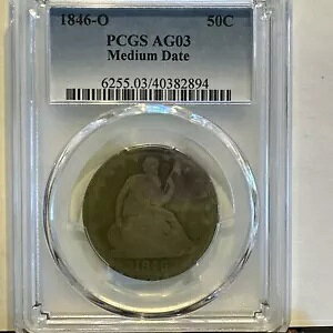1846 O PCGS AG 03 �~�f�B�A�� �f�C�g ���o�e�B �V�[�e�b�h �n�[�t�_���[ ���[�{�[�� ���W�X�g���[