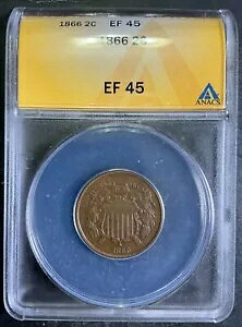 ANACS XF45 1866 2Zgs[X 2c GEM XF GXe[gtbVF^CvRC A5