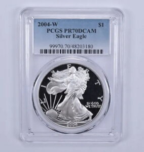 PR70 2004-W DCAM �A�����J�� �V���o�[ �C�[�O�� PCGS �u���[���x��