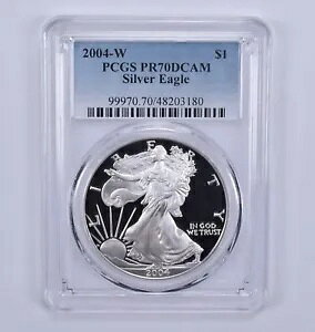 PR70 2004-W DCAM �A�����J�� �V���o�[ �C�[�O�� PCGS �u���[���x��