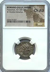 ���}�[�m�E�K���A�鍑 - POSTUMUS AD 260-269 BI DOUBLE-DENARIUS - NGC CH AU