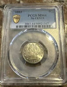 1883 ノーセント リバティ V ニッケル PCGS MS64 ハイグレード