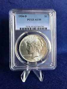 1934-D �s�[�X�V���o�[ �h�� 1 �h�� *PCGS AU55 �����ʂɂ���* �u���X�g �z���C�g �R�C��