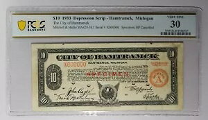 1933 �N�n���g���~�b�N�s $10 �f�B�v���b�V���� �X�N���b�v�W�{���� PCGS VF 30
