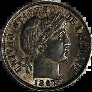 1897-P Barber Dime - �_�[�N�����ǃN�[����Executive Coin Company�̂��������i