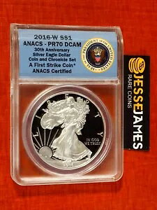 2016 W �v���[�t �V���o�[ �C�[�O�� ANACS PR70 DCAM FS ���[�K�� �R�C�� & �N���j�N�� �Z�b�g���