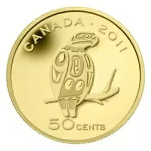 カナダ 2011 50 セント 1/25 オンス 上質金貨 ハヤブサ