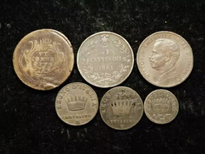 1784 〜 1909 年のイタリア銅貨 6 枚ロット