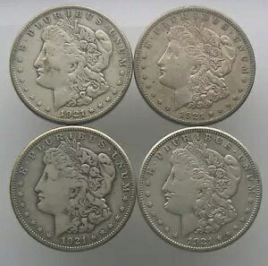 4 x 1921-S [K $1 h RC 90% Vo[