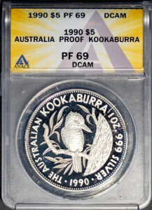 1990 $5 Vo[ I[XgACJZ~ PF69DCAM ANACS # 7577330 + {[iX