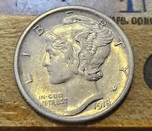 1918 D d USA �V���o�[ �}�[�L�����[ �w�b�h DIME ���R�Ȍ���Ɨΐ� 10 �Z���g �R�C��