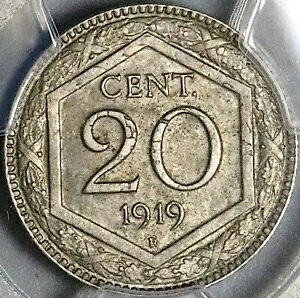 1919 PCGS MS 63 �C�^���A 20 �Z���e�V�~ �I�[�o�[�X�g���b�N KM 28 �R�C�� POP 1/2 (24081803C)