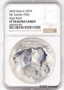 2023 $10 マウント エベレスト 1953 2 オンス .999 シルバー コイン NGC PF70 ウルトラ カメオ - 素晴らしい!