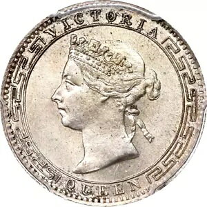 1893 セイロン 25 セント、PCGS MS 64、魅力的な例、スリランカ