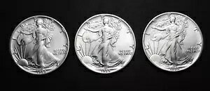 3x 1989 USA �E�H�[�L���O ���o�e�B �V���o�[ �_���[ $1 �č��R�C�������� MS 1 �I���X �C�[�O��