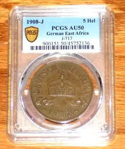 1908-J 5 �w���[ �h�C�c���A�t���J PCGS AU 50 �h�C�c�A���n�A�t���J �R�C��