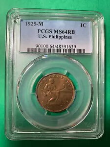 �č� �t�B���s�� ONE CENTAVO 1925-M PCGS MS 64 RB