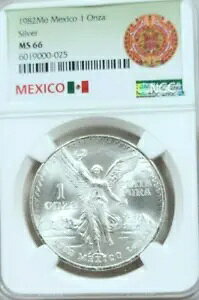 :1982-Mo 1-ONCE MEXICO LIBERTAD WINGED-VICTORY KM# 494.1 NGC MS-66 �n�C�O���[�h