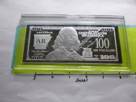 1 オンス アーカンソー $100 フランクリン リザーブ紙幣 999 シルバー バー コア ケース レア B-36