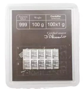 Valcambi Swiss 10x 1 �O���� .999 �V���o�[�n�� CombiBar �t���N�V���i�� �V���o�[ �o�[