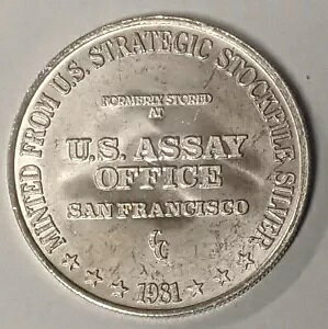 ���B���e�[�W 1 �I���X .999 �t�@�C�� �V���o�[ ~ 1981 CC US Assay Office San Francisco Trade Unit