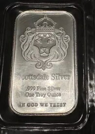 スコッツデール シルバー イン ゴッド 私たちは 1 トロイオンス 0.999 純銀バーを信頼します