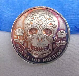 1/2�I���XDia de Los Muertos �V���K�[ �X�J�� �}�O�l�b�g ���E���h .999 �t�@�C�� �V���o�[ �o�b�O�t��