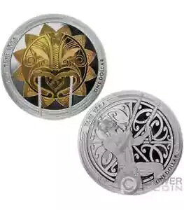 2018 ??MAUI & THE SUN?? 2 x 1�I���X �V���o�[ �v���[�t �R�C�� �Z�b�g NZ POST MINT