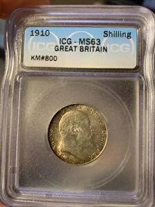 1910年 エドワード7世 シリング銀貨 〜ICG MS63〜