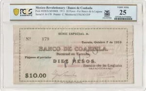 Mexico Rev / Banco de Coahuila P#S581b M1006b 10 y\ PCGS Very Fine 25