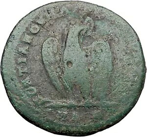 マクリナス 217AD 古代ローマ銀貨アクイラ イーグル サンダー ボルト i48551