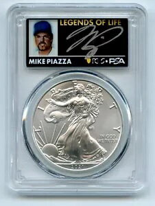 2021 $1 T1 アメリカン シルバー イーグル 1オンス PCGS MS70 FS レジェンド オブ ライフ マイク ピアッツァ