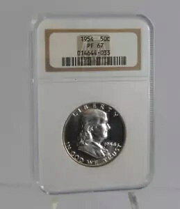 1954 �V���o�[ �v���[�t �t�����N���� �n�[�t�_���[ NGC PF 67 50C �R�C�� SL103